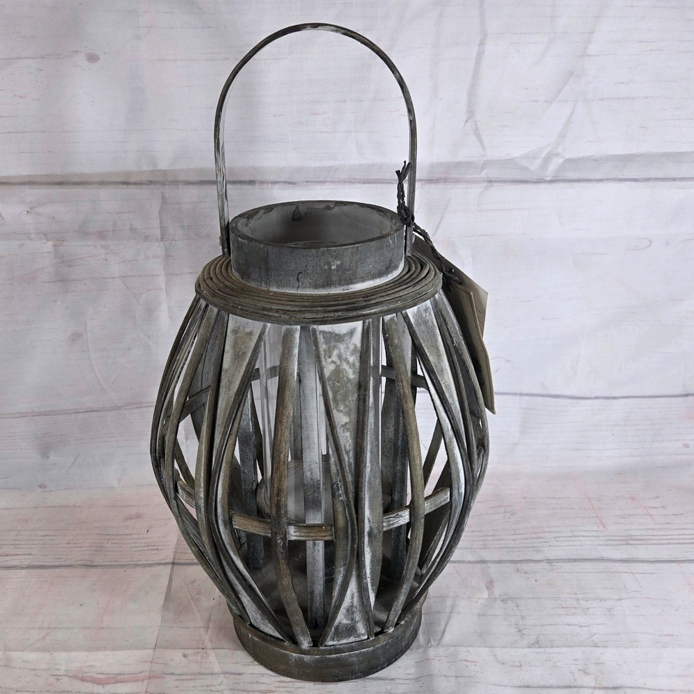 Lantern Candle Holder Greyish Brown Washed by Deco Sense‎ for Environment